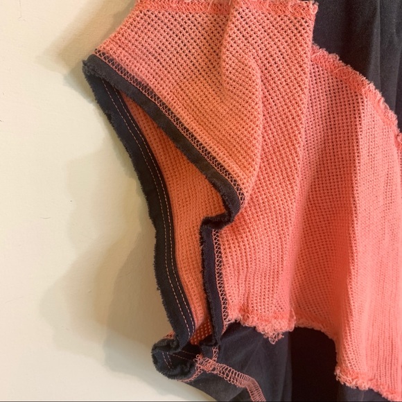 We The Free Chunky Diagonal Stripe Top Orange Grey - Picture 12 of 14